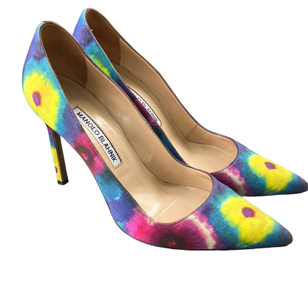 Manolo Blahnik Tie Dye Pumps 36.5 Textile Pointy Toe